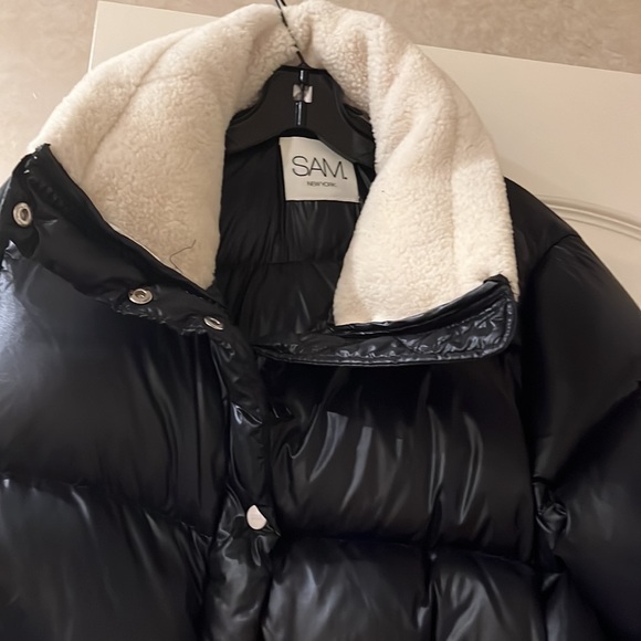 Sam jacket Gigi Shearling-Trim Down Jacket - - Picture 5 of 12